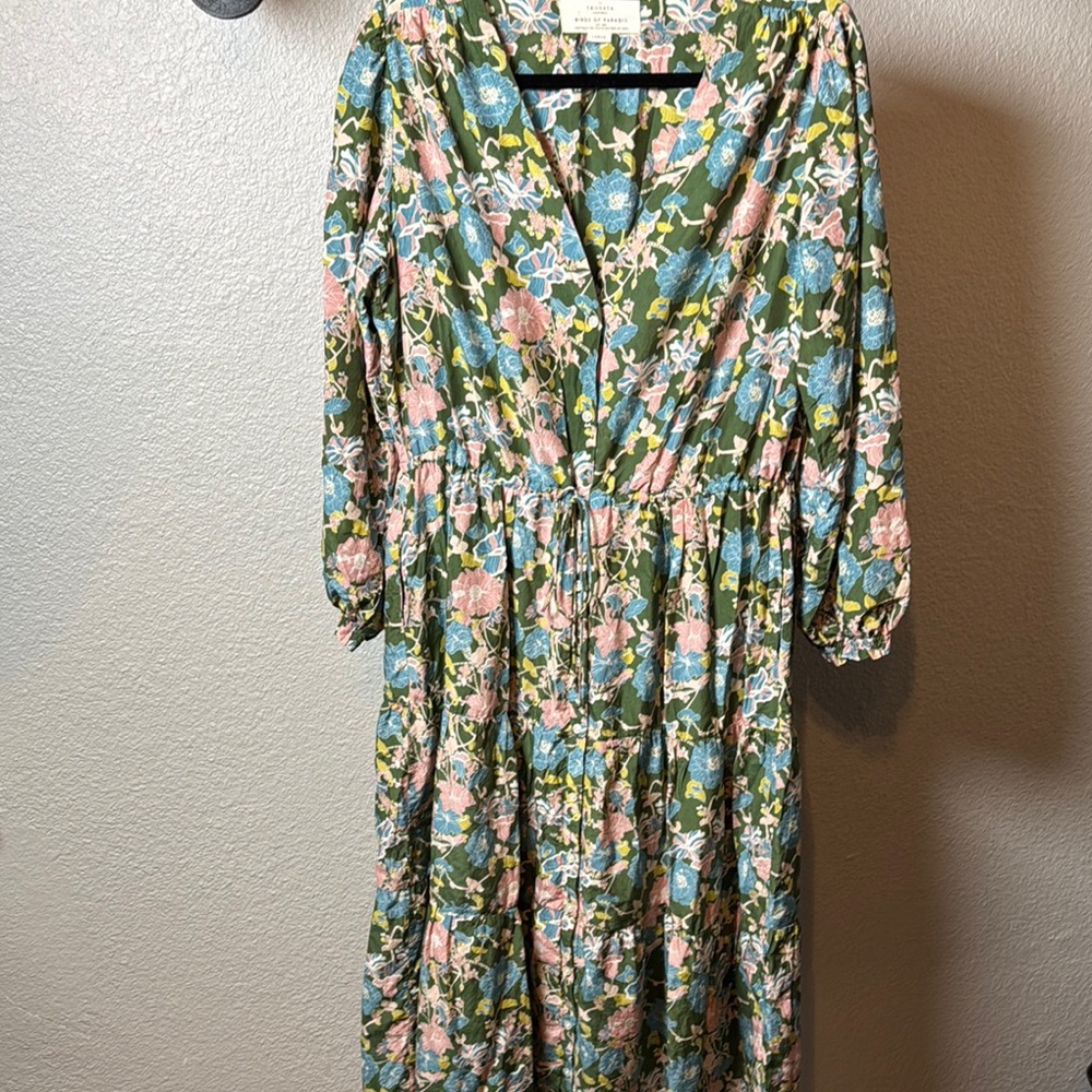 Birds of Paradis by Trovata Ainsley “B” in Spring Tendril Green Floral Dress - Picture 4 of 9
